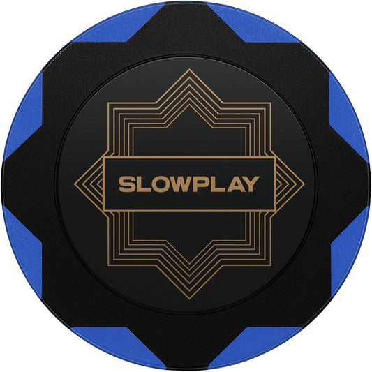 SLOWPLAY Nash Clay Poker Chips, 14 Grams Heavyweight Clay Composite, 40mm Large Chips in Bulk, Pack of 50 in Blue Without Denomination
