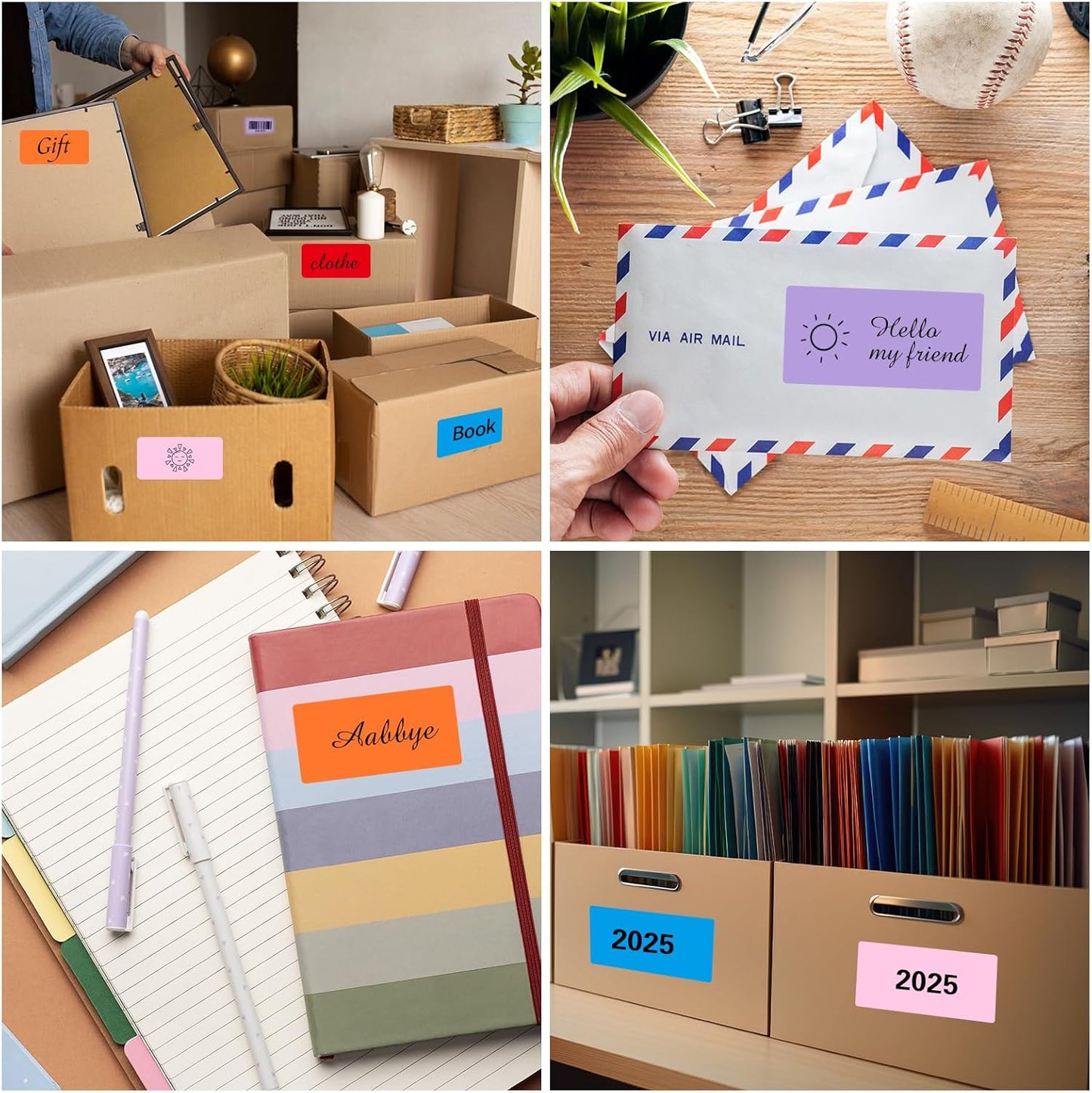 Shipping Labels Stickers, 2"×4" Printable Mailing Label for Laser/Inkjet Printing- Matte Orange, Permanent Adhesive Labels Stickers