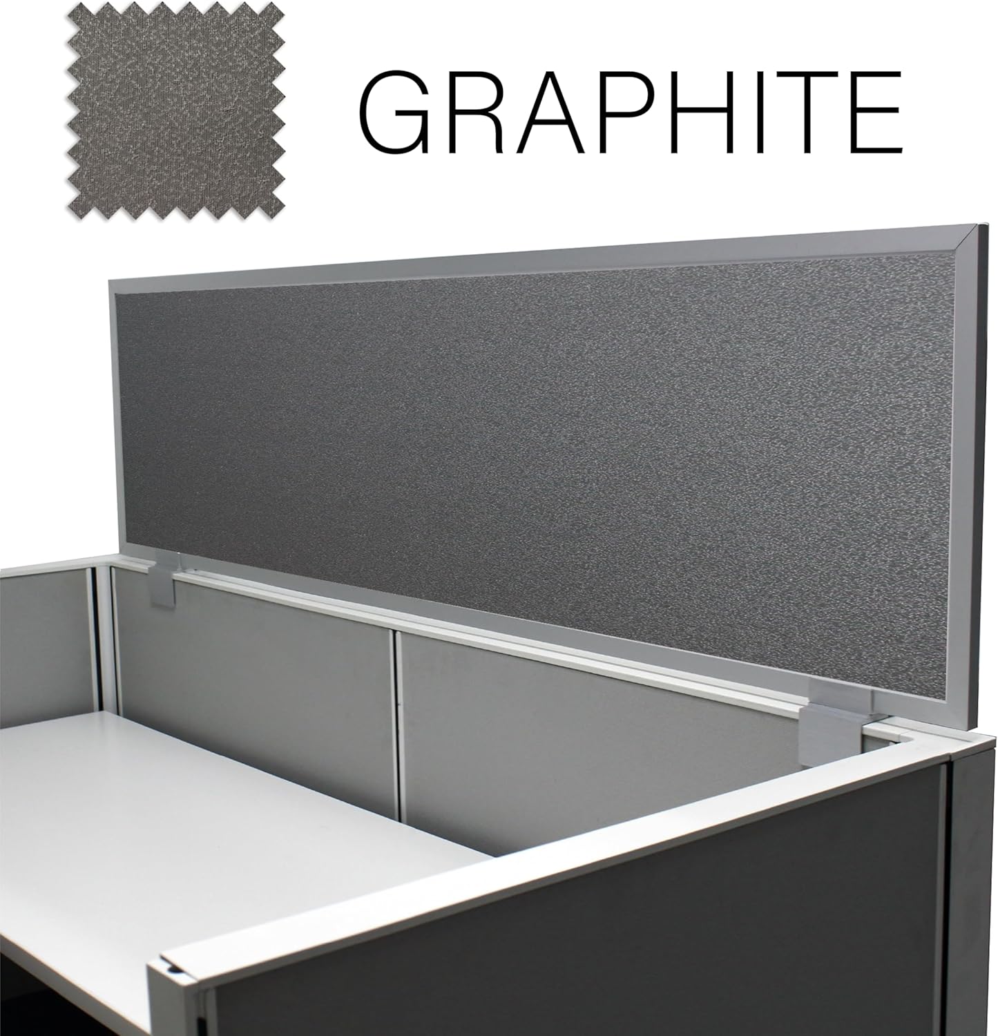 OBEX Acoustical Cubicle Privacy Screen Extender Desk Panel & Office Divider, Add Separation & Block Noise, 24" x 24", Graphite