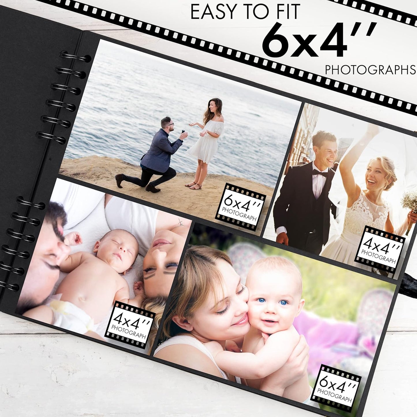 Bstorify Large Scrapbook Photo Albums 50 Pages (11 x 8.5 inch) Black Thick Kraft Paper, Memory Book - Ideal for Your Scrapbooking, Art & Craft Projects