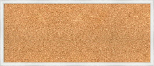 Amanti Art Natural Cork Board for Wall, 15x35 Vision Board with White Frame, Medium Corkboard Office Decor for Home Organization, Country Rustic Corkboard Pinboard to Display Items for Home