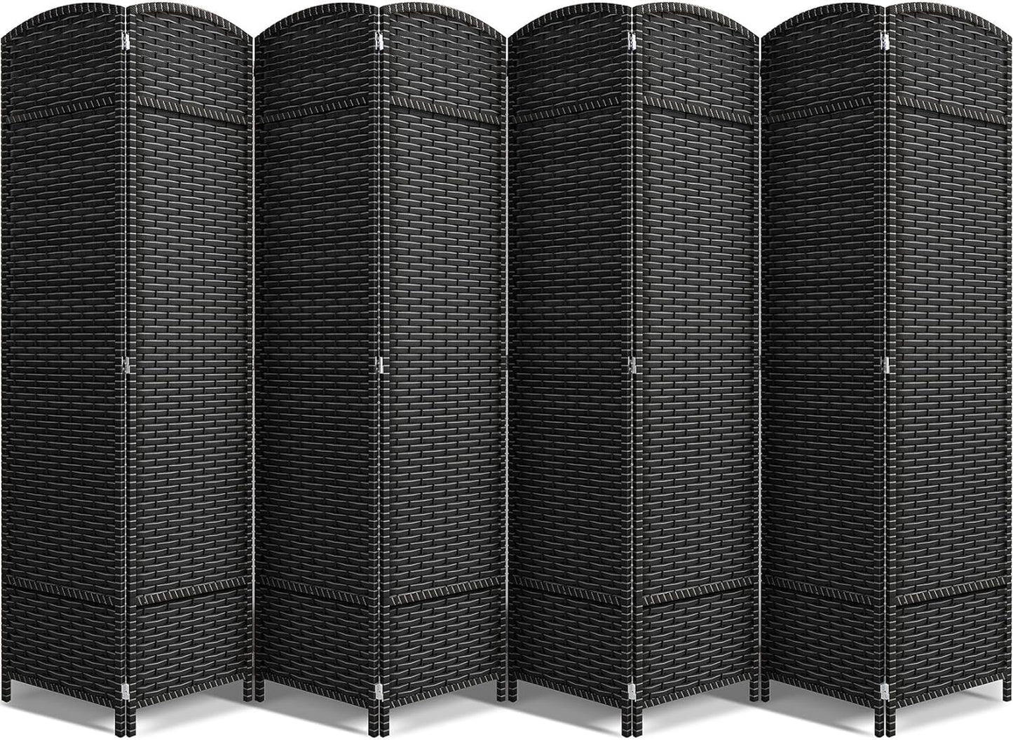 Sorbus 8 Panel Room Divider 6 ft. Tall - Privacy Screen, Extra Wide Double Hinged Panels, Mesh Hand-Woven Design, Partition Room Dividers and Folding Privacy Screens, Wall Divider for Room Separation