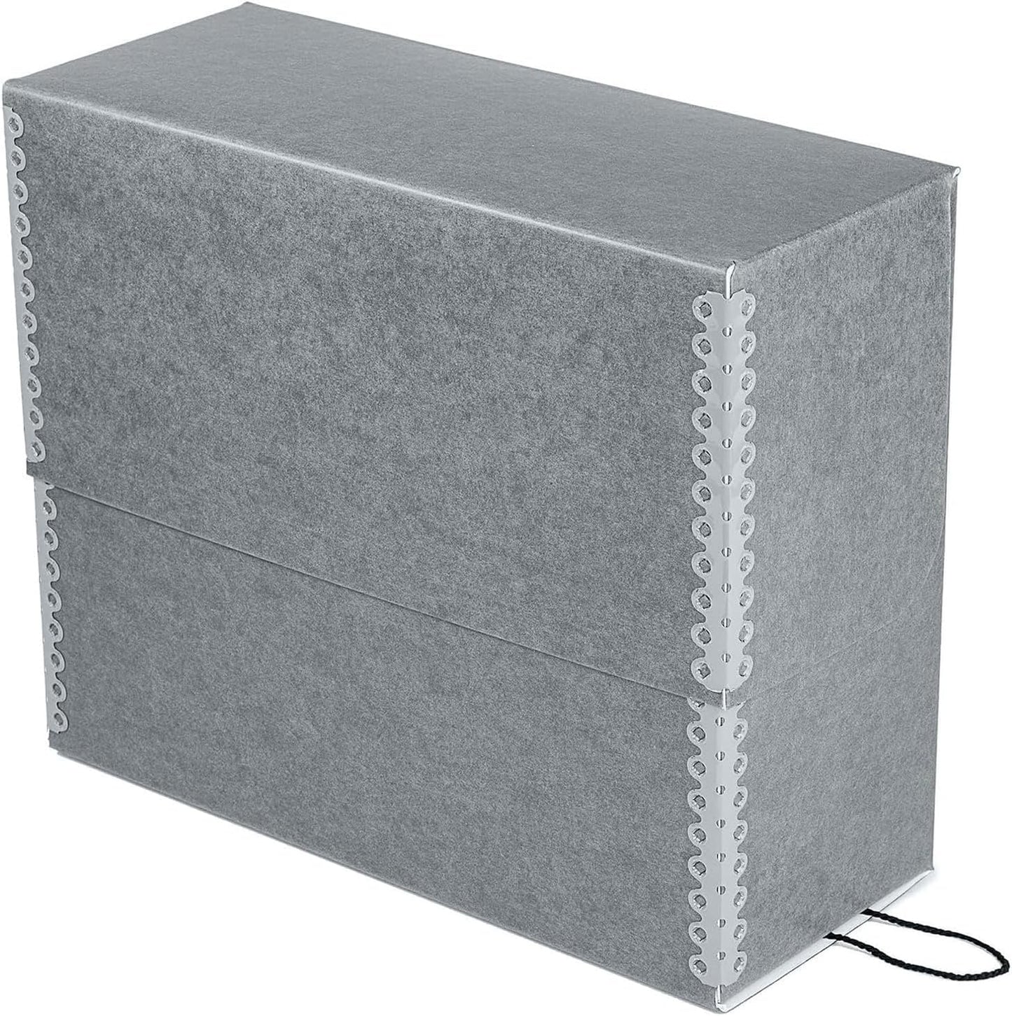 Lineco Archival Document Storage Box with Metal Edge, Acid-Free Gray Boxboard, Organize and Store Files, Prints, Photos, Legal-Sized Document Case 15.5" x 10.5" x 5" Wide, Pack of 2