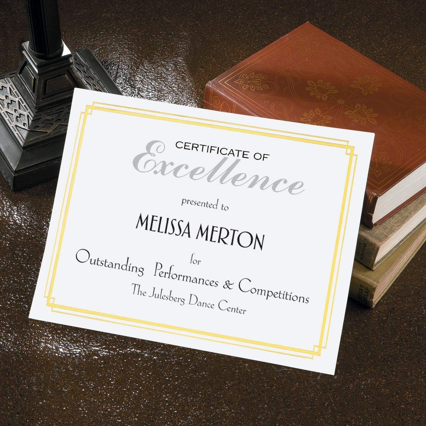 PaperDirect White Specialty Certificates, Gold Foil Border on 38lb Certificate Paper, 8.5 x 11 Inches, Laser and Inkjet Compatible, 30 Count, For School, Work, Diplomas & Award Certificates