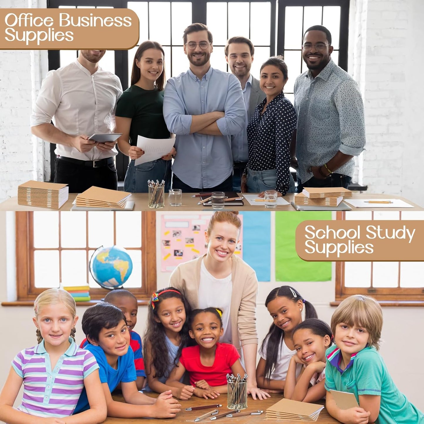 Kisston 50 Sets Mini Pocket Notebook with Pens Bulk Christmas Notebook Gifts Small Memo Notepad with Bamboo Pens for Employee Coworker Team Gifts(Retro Colors)