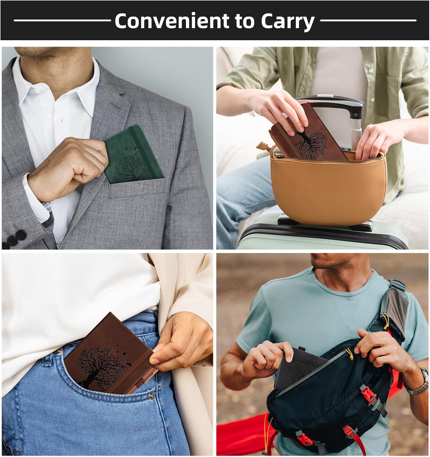 3 Pack Pocket Journaling Notebooks, A6 Small Notebook For Note Taking Journaling Notebooks Journals For Writing Mini Note Pads With Pen Holder 120 Pages 100 GSM Thick Paper