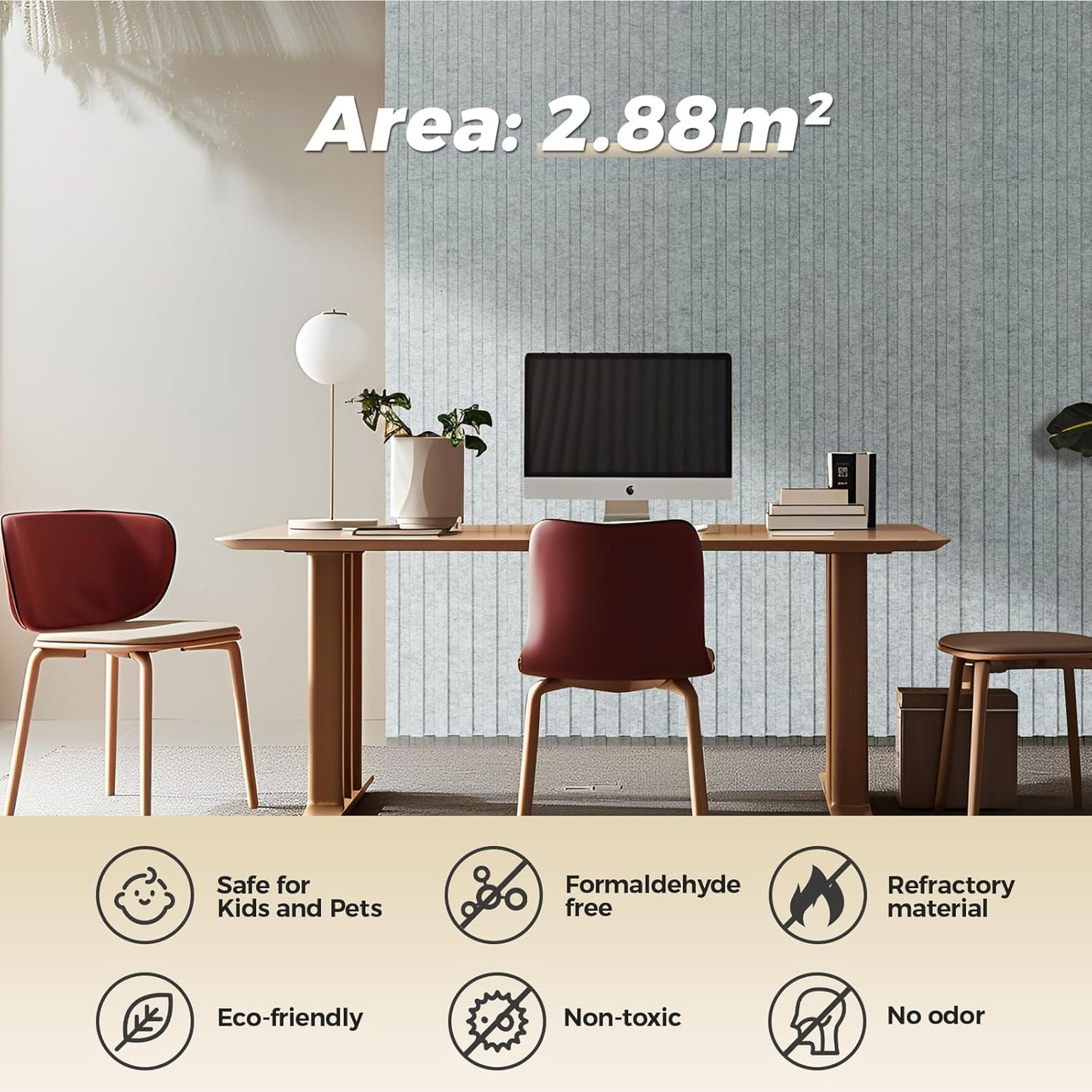 4-Pack Bilayer Acoustic Wall Panels Large Self-adhesive, 47.2” * 23.6” * 0.71” Soundproof Wall Panel, Acoustical Barrier of Polyester Fiber, Decorative Panels for Home&Office,Grey+Grey