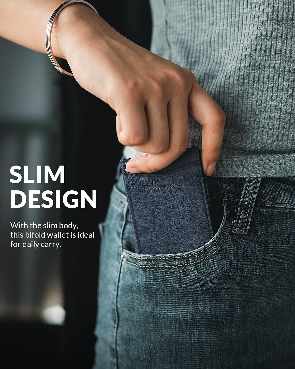 VULKIT Men's Slim Wallet Pop Up Card Holder RFID Blocking Metal Wallet Minimalist Design Holds Up to 11 Cards