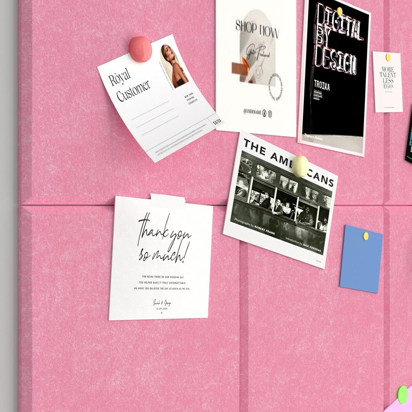 Large Cork Boards for Walls – 48 x 36 Self Adhesive Felt Wall Tiles, Ideal for Office Black Bulletin Board, Easy to Install Pin Board Photo Board