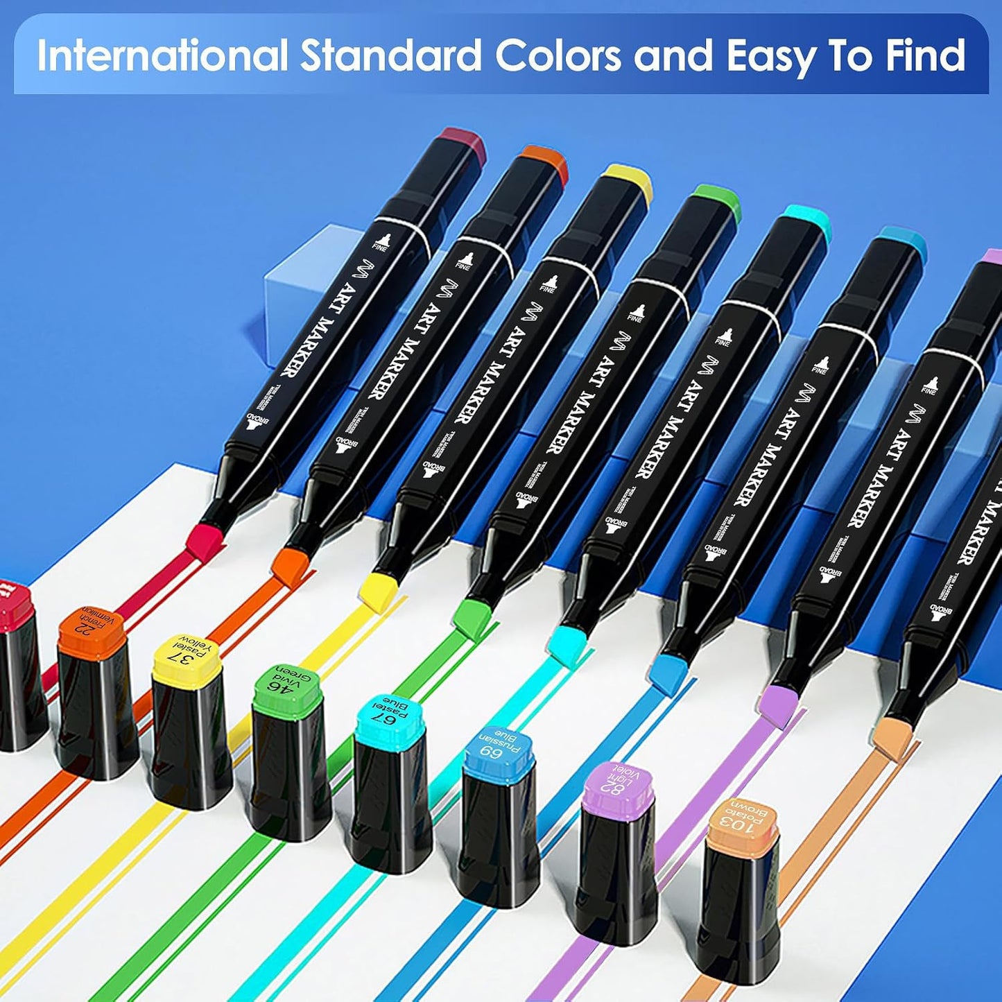 Banral Alcohol Markers Set, 72 Colors Dual Tip Alcohol Based Art Marker for Artists, Permanent Drawing Markers for Adult Coloring Sketching Illustration with Case and Holders