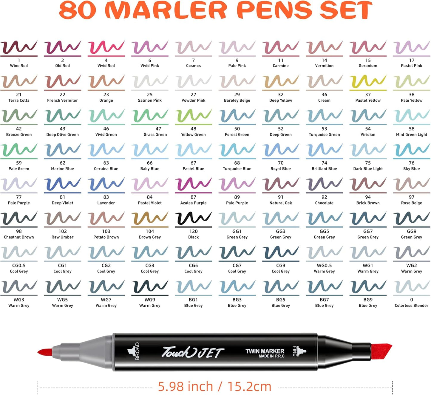 Alcohol Markers, 80 Colors Dual Tip Art Markers, Drawing, Coloring Marker for Kids Sketching Adult Coloring