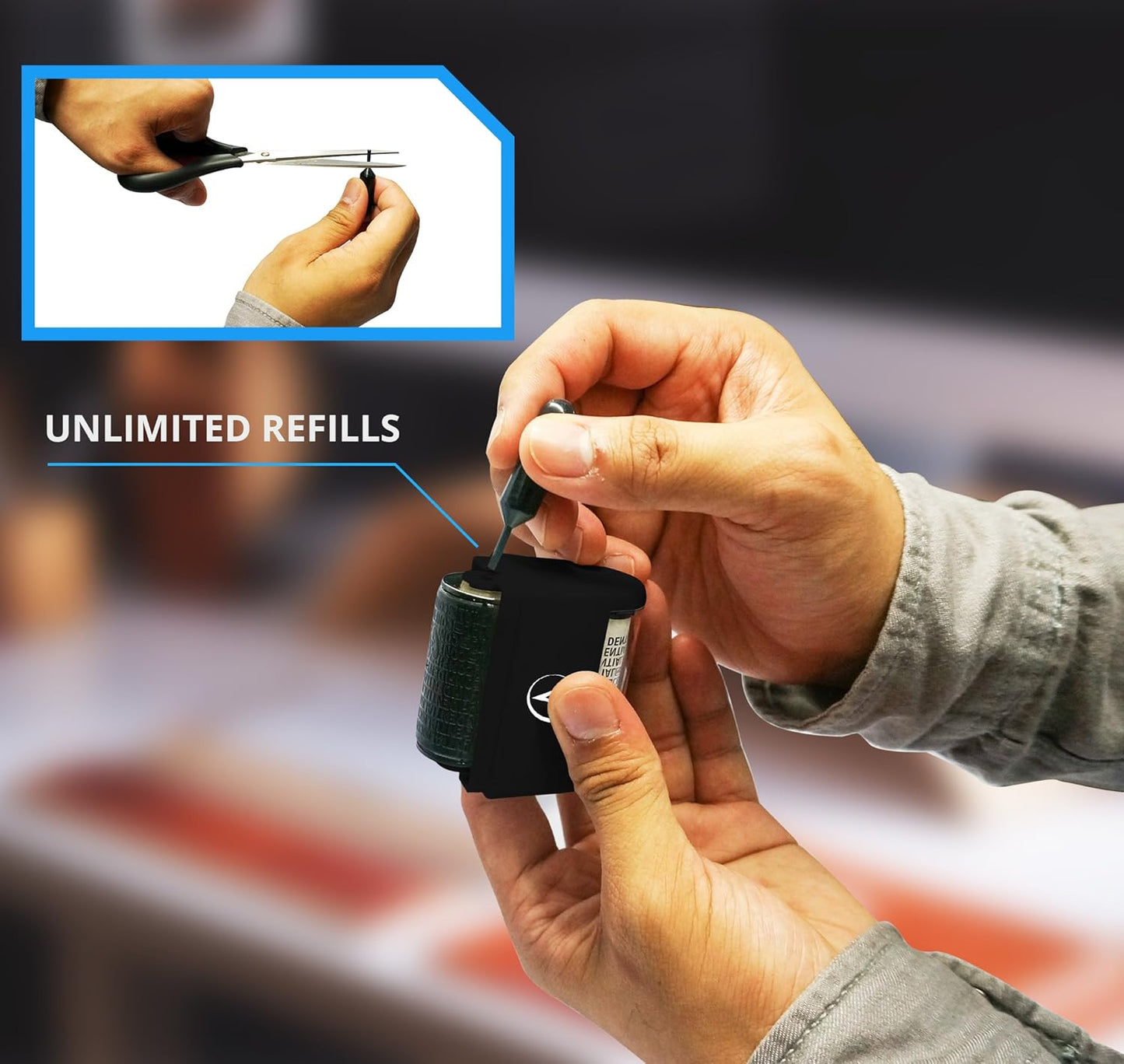 Vantamo Identity Theft Protection Roller Stamp for Hiding Sensitive Information, Wide Confidential Stamp with 3 Ink Refill, Security Stamp Roller for Identity Theft Prevention, Classy Black