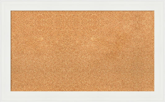 Amanti Art Natural Cork Board for Wall, 19x31 Vision Board with White Frame, Medium Corkboard Office Decor for Home Organization, Casual Corkboard Pinboard to Display Items for Home Organization in