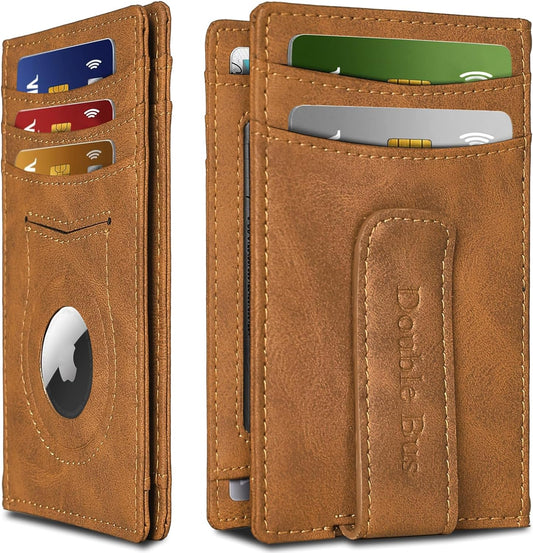 Slim Wallet for Men Credit Card Holder Wallet RFID Blocking Bifold Mens Slim Wallet,Thin Minimalist Front Pocket Mens Leather Wallets,Smart Security Mini Small Compact Wallet & Money Clip