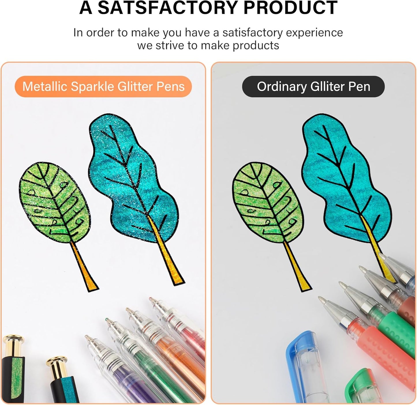 Retractable Super Glitter Gel Pens, 24 Colors Large Capacity Metallic Sparkle Gel Ink Pens, 1 mm Fine Point Smooth Writing Color Pen for Adult Coloring Book Note Taking Aesthetic Art Supplies