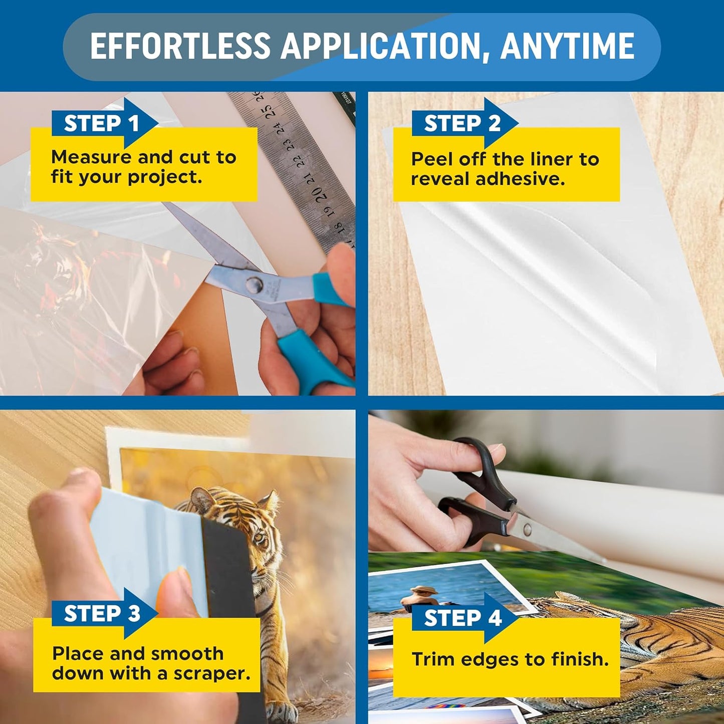 Self Laminating Film Anti-UV Vinyl (12”x15ft Glossy): Clear Vinyl Roll Laminating Paper - Self Adhesive Laminating Sheets, Sticker Laminate Sheets Waterproof, Self Laminating Sheets Transparent Vinyl