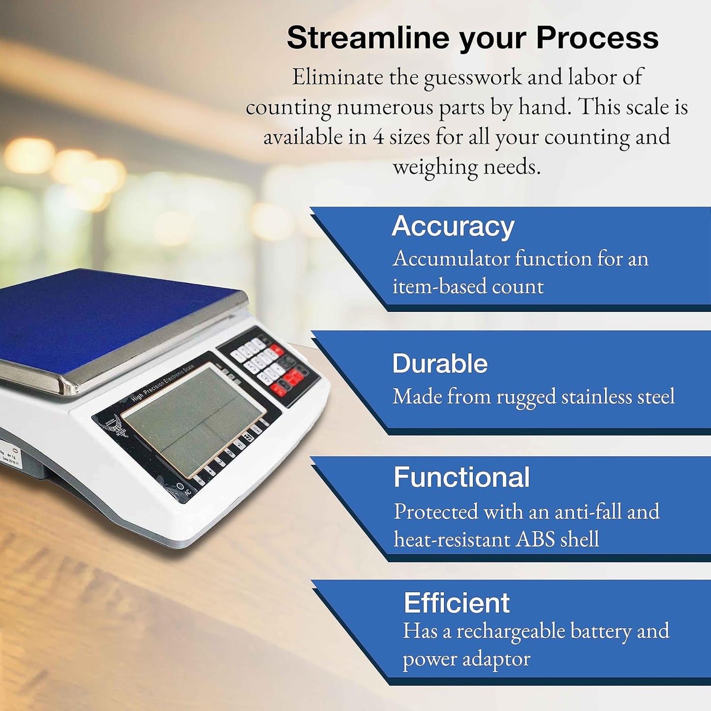 Digital Counting Scale - Digital Inventory Scale for Packages and Mail - Weight Counting Scale for Coins and Small Parts - Heavy Duty Scale - 13.2lbs Capacity
