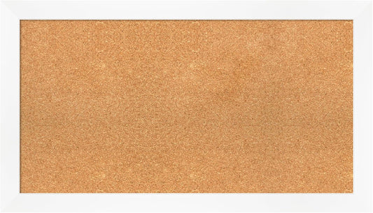 Amanti Art Natural Cork Board for Wall, 21x37 Vision Board with White Frame, Large Corkboard Office Decor for Home Organization, Modern Corkboard Pinboard to Display Items for Home Organization in