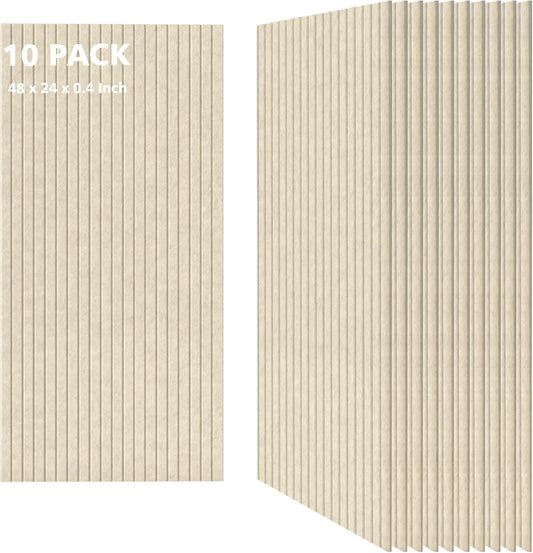 Acoustic Panels,10 Pack Sound Panels Noise Reducing for Walls,48"x24"x0.4" Soundproof Wall Panels,High-Density Acoustic Wall Panels,Decorative Wall Sound Absorbing Panel,Camel