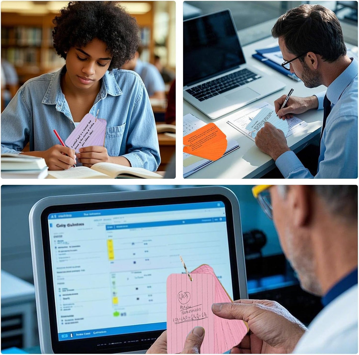 Koogel 300PCS Index Cards with Ring, 3x5 Colored Index Card with Ring for Back to School, Heavyweight Lined Notecards for Studying School Supplies Learning Memory Note Taking To Do List, 6 Colors