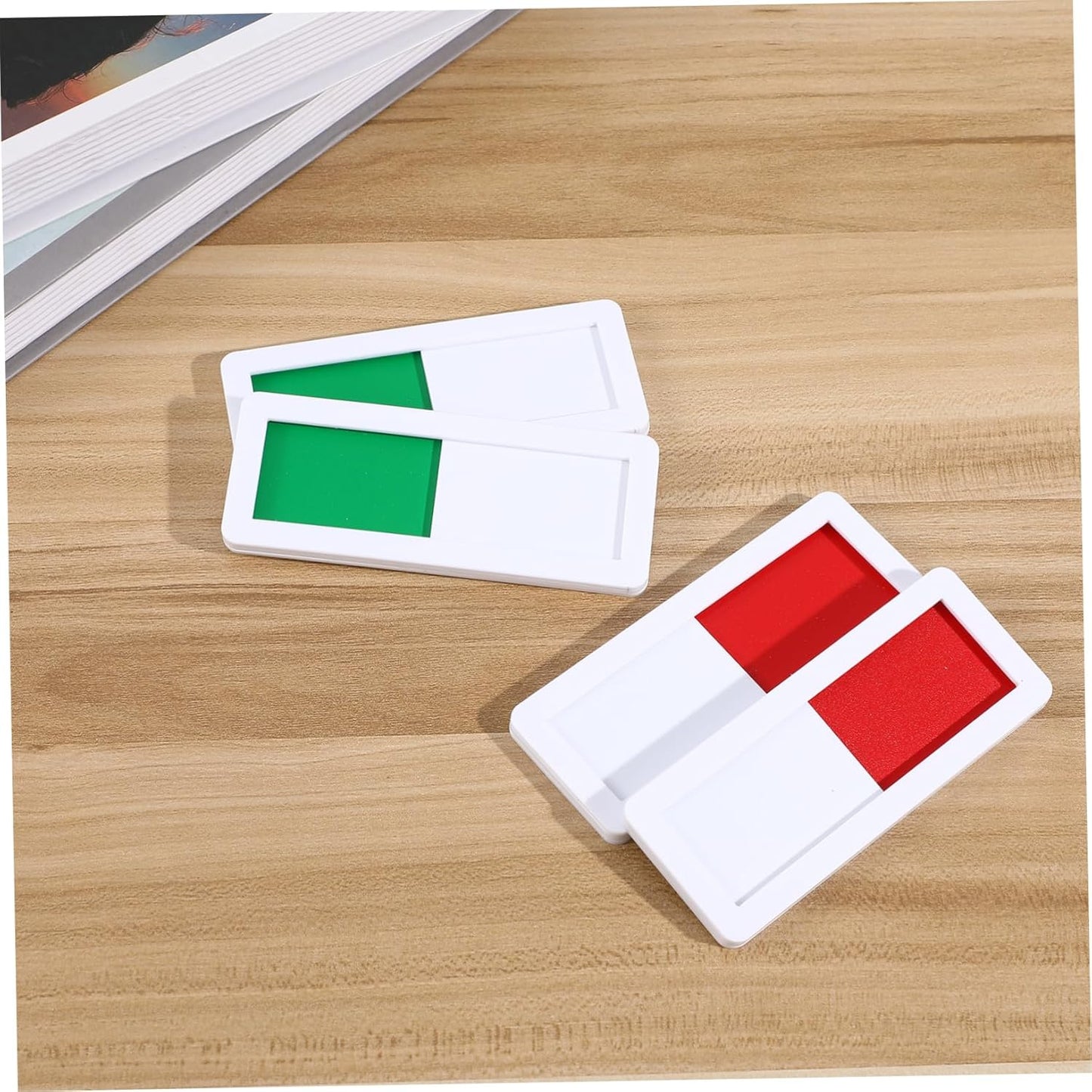 4 Pack Vacant Occupied Office Sign, Blank Privacy Door Sign, Do Not Disturb s, Reserved Empty On Off for Home Restroom Conference Room Hotel Hospital (White, 10x4cm)