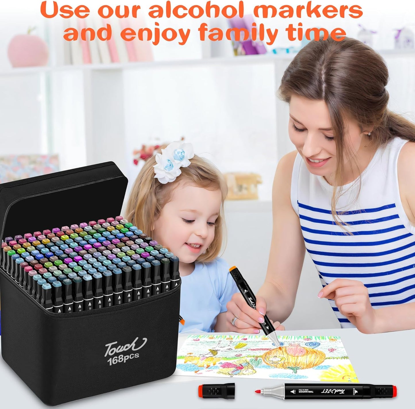 Alcohol Markers, 168 Colors Dual Tip Art Markers, Drawing, Coloring Marker for Kids Sketching Adult Coloring