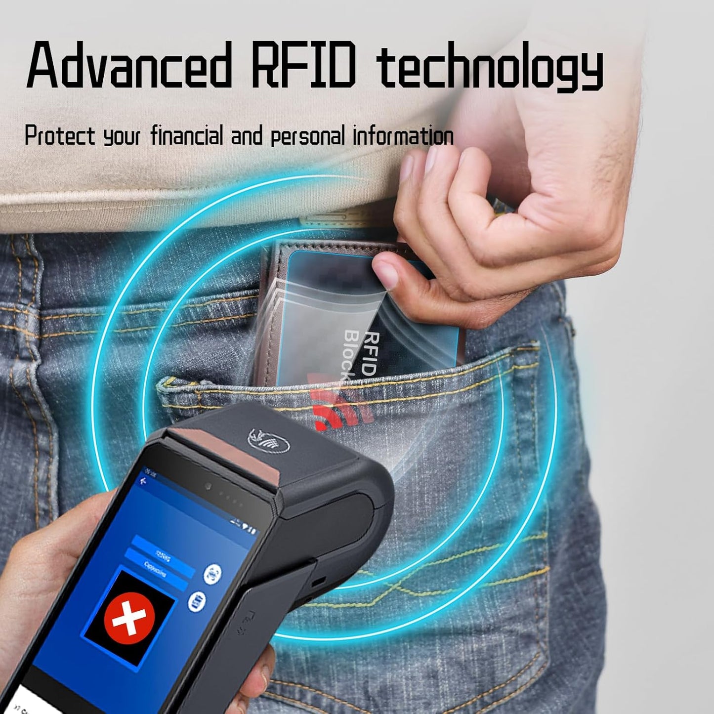 Timeskey NFC 2 RFID Blocking Cards, Contactless NFC Bank Debit Credit Card Protector Blocker, Anti Theft Blocking Wallet Protector,The Original Security Card for Men or Wome