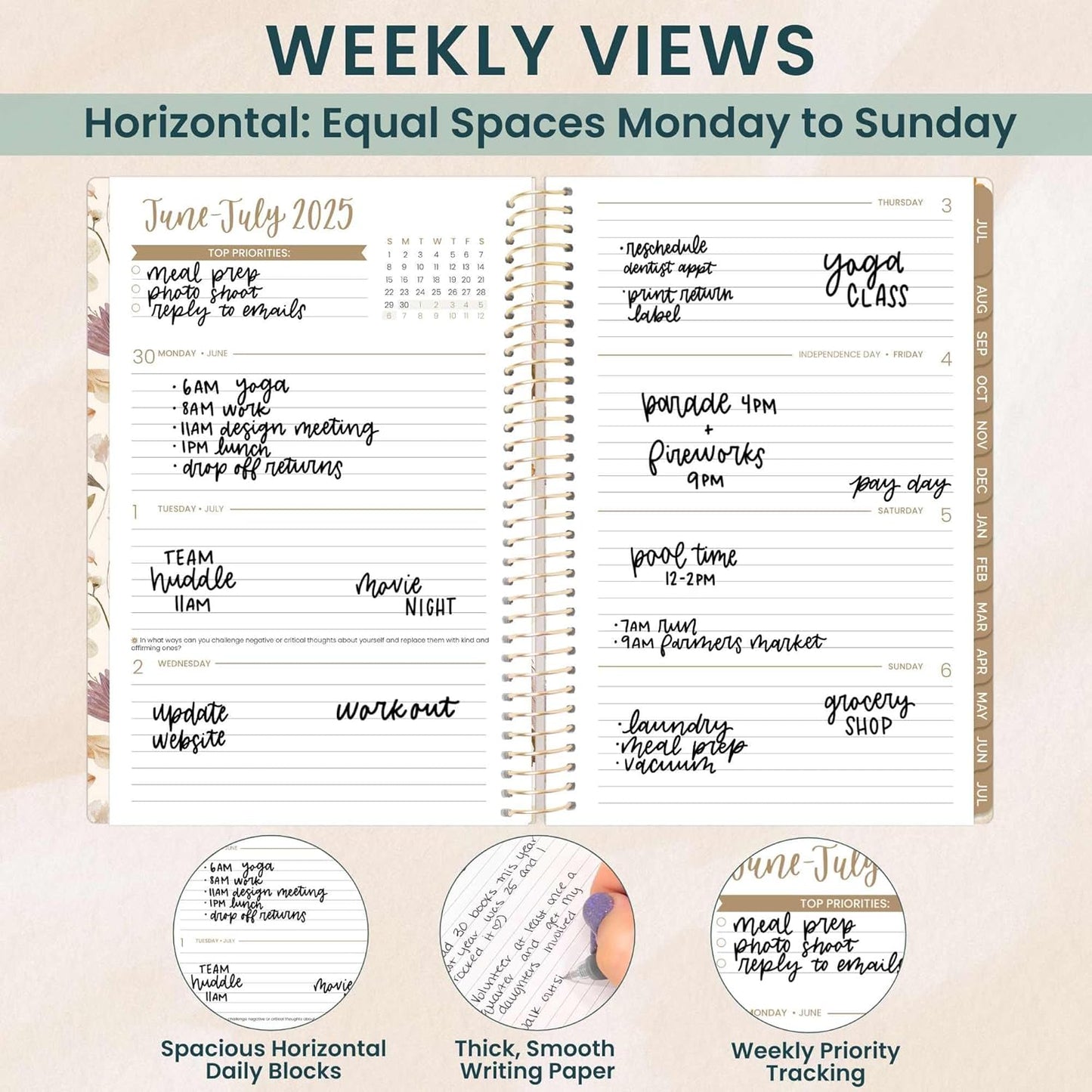 bloom daily planners 2025-2026 Academic Year Daily Planner (July 2025 - July 2026) - Weekly & Monthly Calendar Agenda Organizer Book with Stickers & Bookmark - 5.5" x 8.25" - Butterfly Garden
