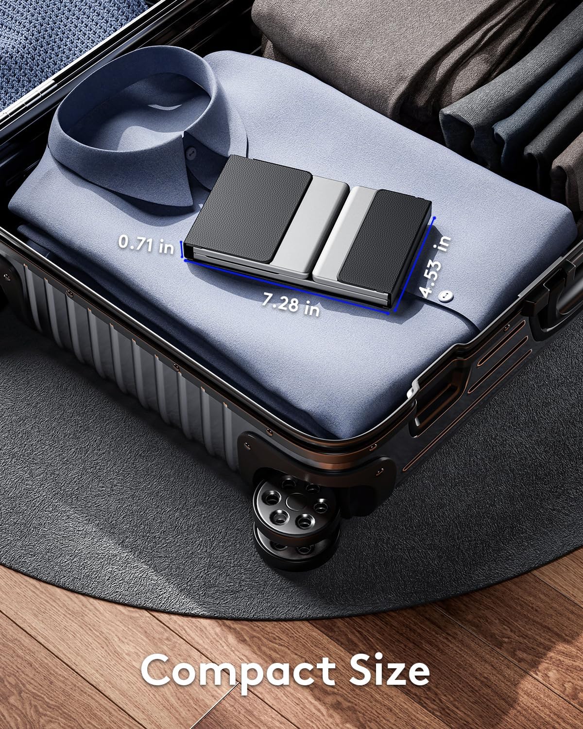 Samsers Foldable Bluetooth Keyboard with Touchpad, Full-Size Wireless Folding Keyboard with Backlight, Portable Travel Keyboards for iOS Android Windows Mac OS, Support 3 Device(BT5.1 x 3), Gray