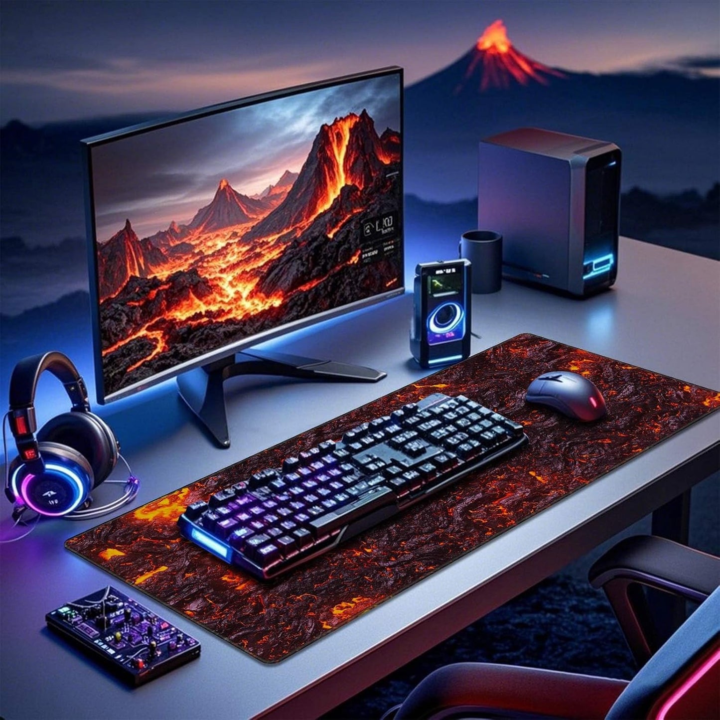 JIALONG Large Gaming Mouse Pad with Non-Slip Rubber Base - XXL Extended Desk Mat for Gaming, Office, and Home - 35.4x15.7 Inches