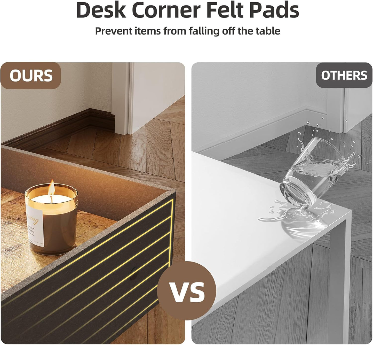 Claiks L Shaped Standing Desk, 55 Inch Electric Height Adjustable Desk Left Facing Corner Workstation with Splice Board, Rustic Brown