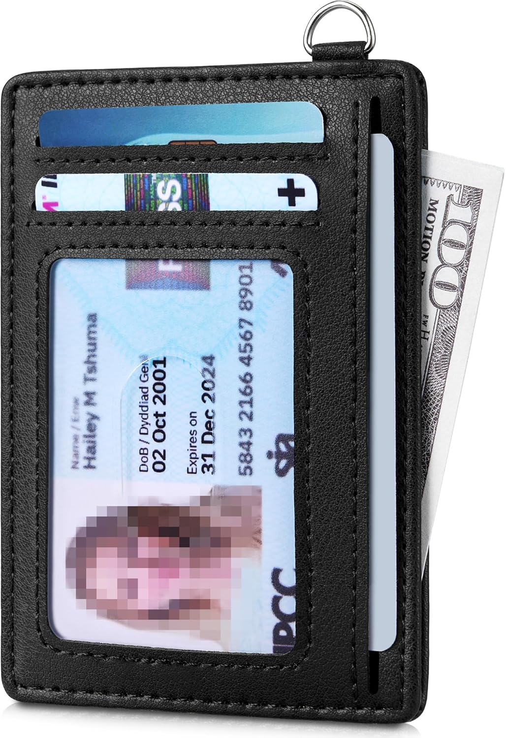 Mayski Slim Wallet, Credit Card Holder for Women, Minimalist Front Pocket RFID Blocking Card Cases, Small Wallet Women Men(Grain Black)