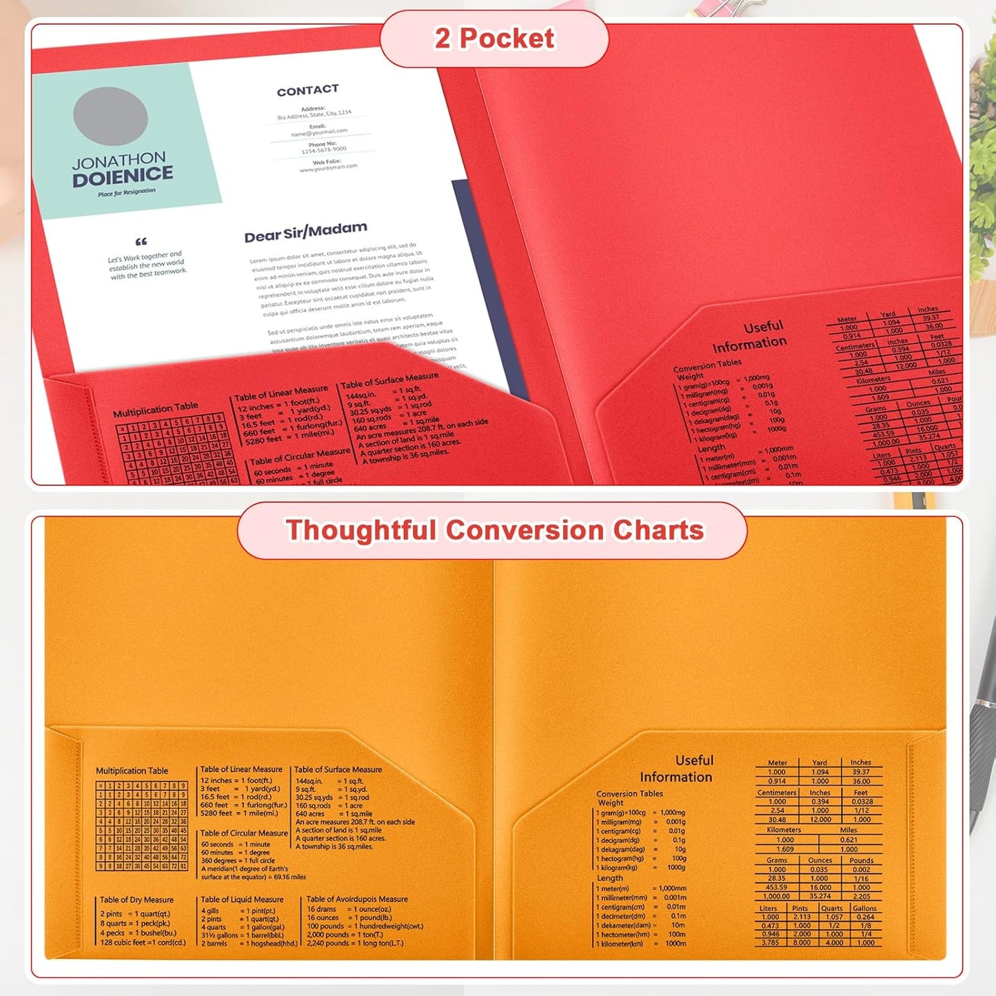 Gueevin 12 Pcs Plastic Folders with Pockets, Back to School Two Pocket Folder Fit Letter Size, Heavy Duty School Business Card Holder for Home Office, 11. 61 x 9. 45 Inches (Colorful)