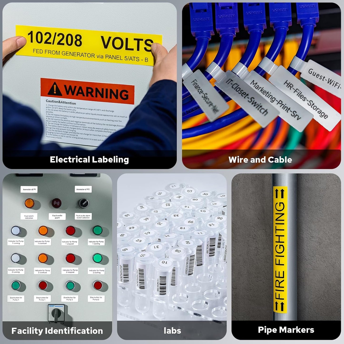 Makeid D50 Industrial Label Printer, Desktop Label Maker 2" Print Head, Mobile APP & PC Editor Compatible, 2600mAh Li-ion Battery, Come with 1.97" W x 26.24ft L Label Heavy-Duty Labeler for Job Sites