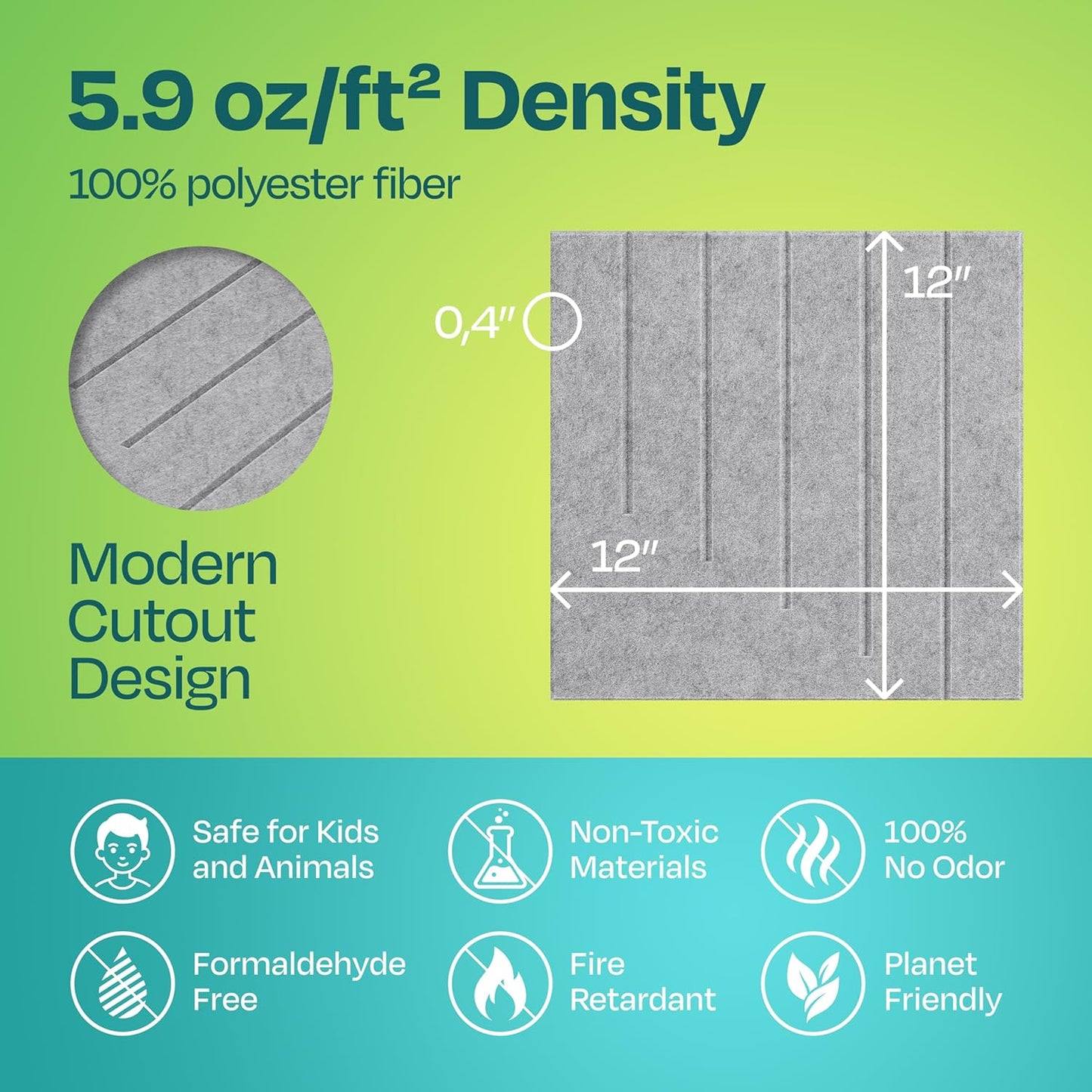 Acoustic Panels 12-Pack Soundproof Wall Panels 12"x12"x0.4" Decorative Sound Dampening for your Home, Office, Studio, Bedroom & More with Unique LineWave Carving [Smoky White]