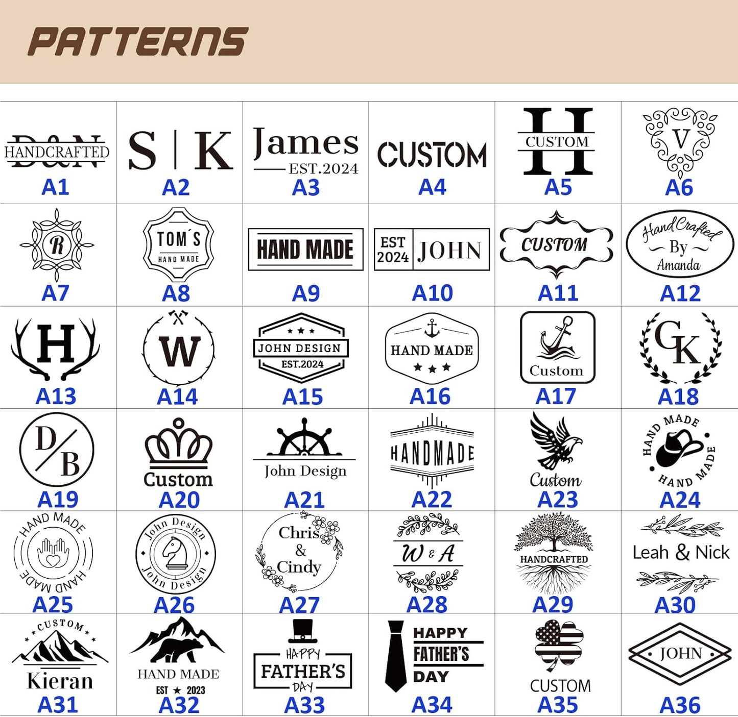 ORYG Custom Leather Stamp -Personalized Leather Craft Stamp, Customizable Brand Embossing - Ideal Gift for Craftsmen