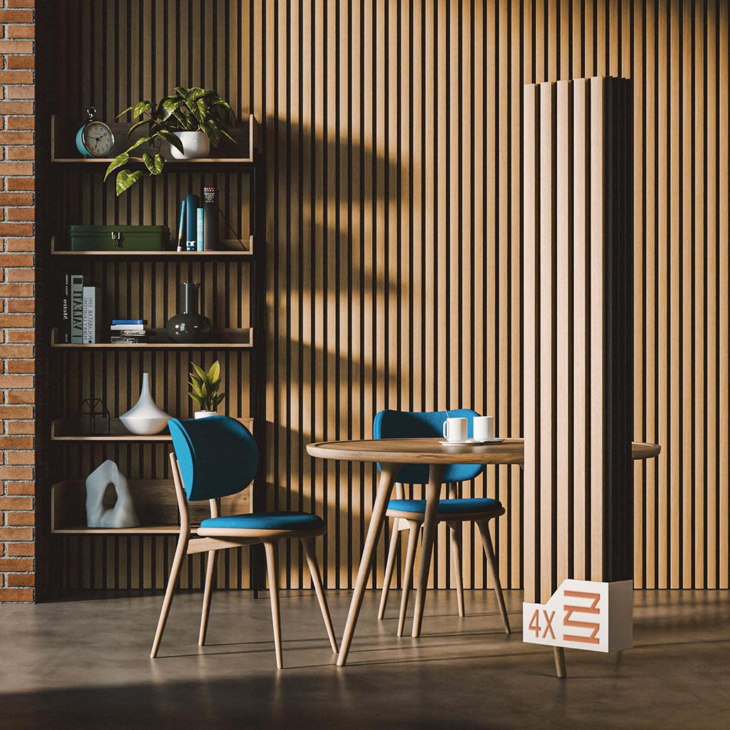 Not Just Sleek - These Wood Panels Eat Echo for Breakfast | Natural Oak Wood Slat Acoustic Panels – 4PCS (94.5" x 7.9") | Sound-dampening Wall & Ceiling Panels for Stylish Noise Reduction & Décor