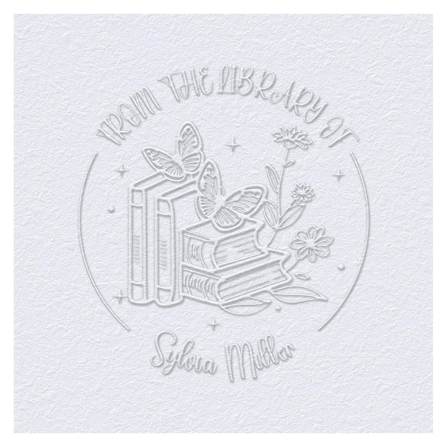 Book Embosser Custom Embosser Stamp with Your Name or Design Personalized Library Embosser Stamp Customized Books Business Cards Paper Documents Notebooks etc. (20)