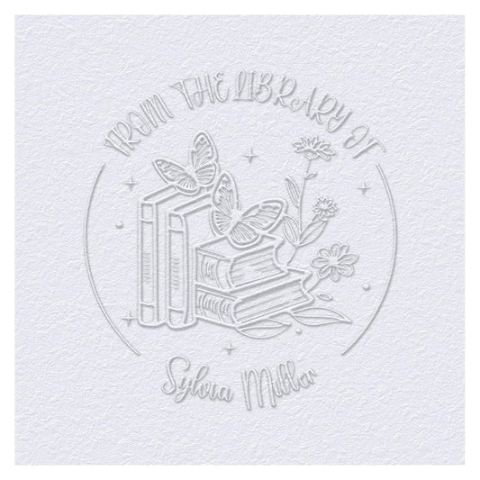 Book Embosser Custom Embosser Stamp with Your Name or Design Personalized Library Embosser Stamp Customized Books Business Cards Paper Documents Notebooks etc. (20)