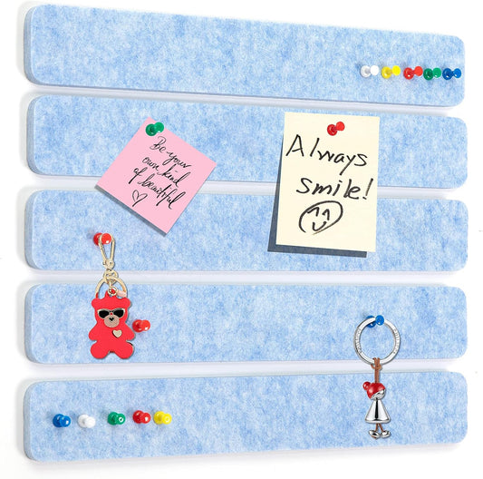 5 Pack Bulletin Board for Bedrooms Offices Home Wall Decoration, Notice Board Self Adhesive Cork Board with 35 Push Pins for Paste Notes, Photos, Schedules