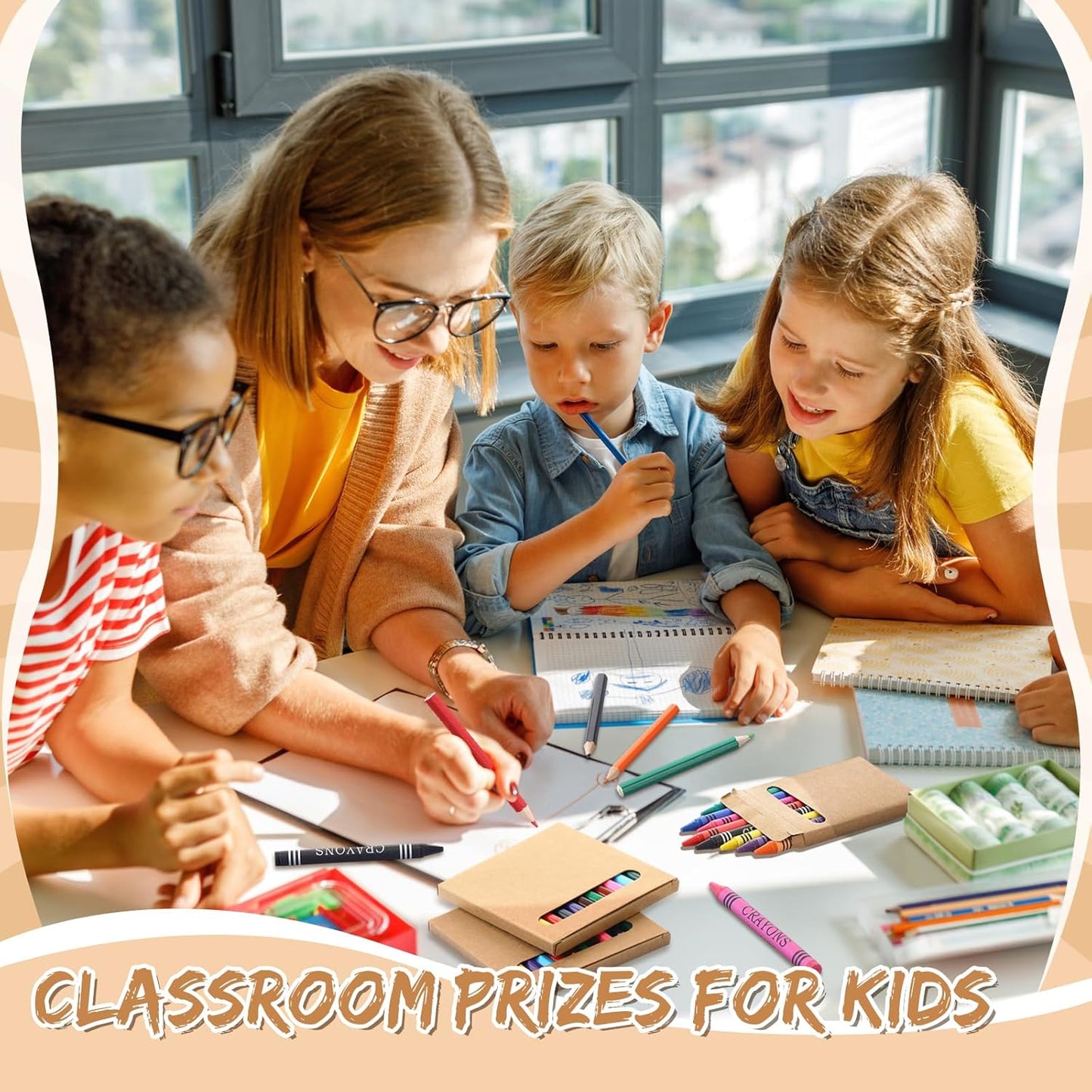 60 Sets Bulk Back to School Supplies, Colored Pencils Pre-Sharpened and Crayons Holiday Bundle in Box Mini Pencils Crayons Bulk Classroom Teacher Supplies, Cute Back to School Gifts