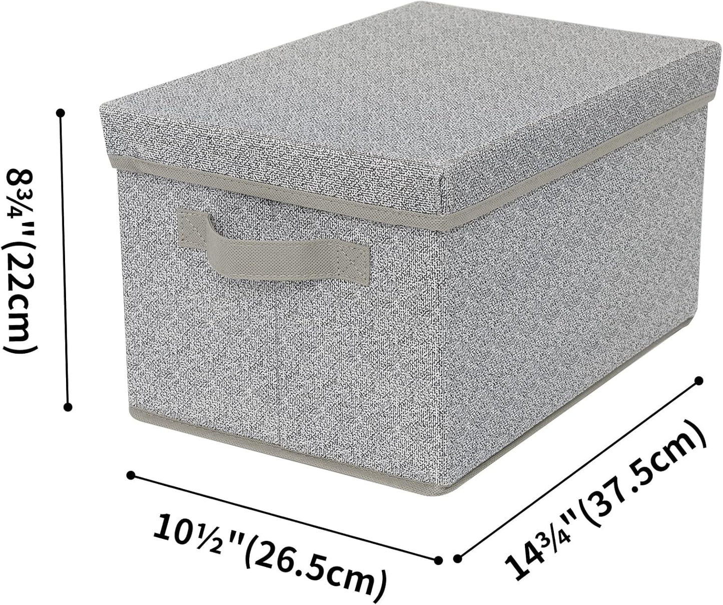 GRANNY SAYS Storage Bins with Lids, Keepsake Memory Box, Storage Basket with Lid, Closet Storage Organizer Bins, Decorative Storage Boxes, Gray, 3-Pack