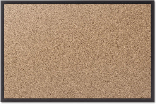 Quartet Cork Board, Bulletin Board, 4' x 3' Corkboard, Black Frame (2304B)