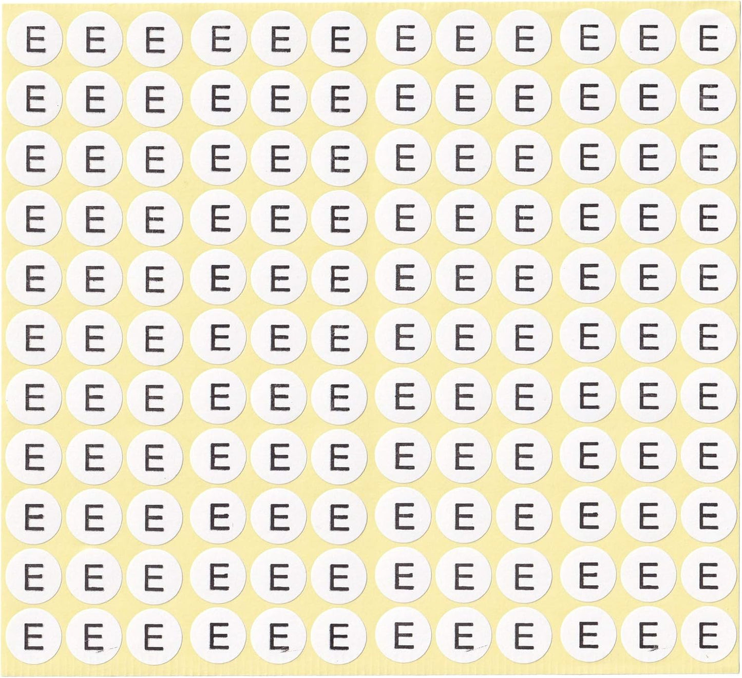 dealzEpic - Alphabet Stickers of The Letter E - Small Round Paper Self-Adhesive Peel and Stick Letter Labels - Set of 15 Sheets