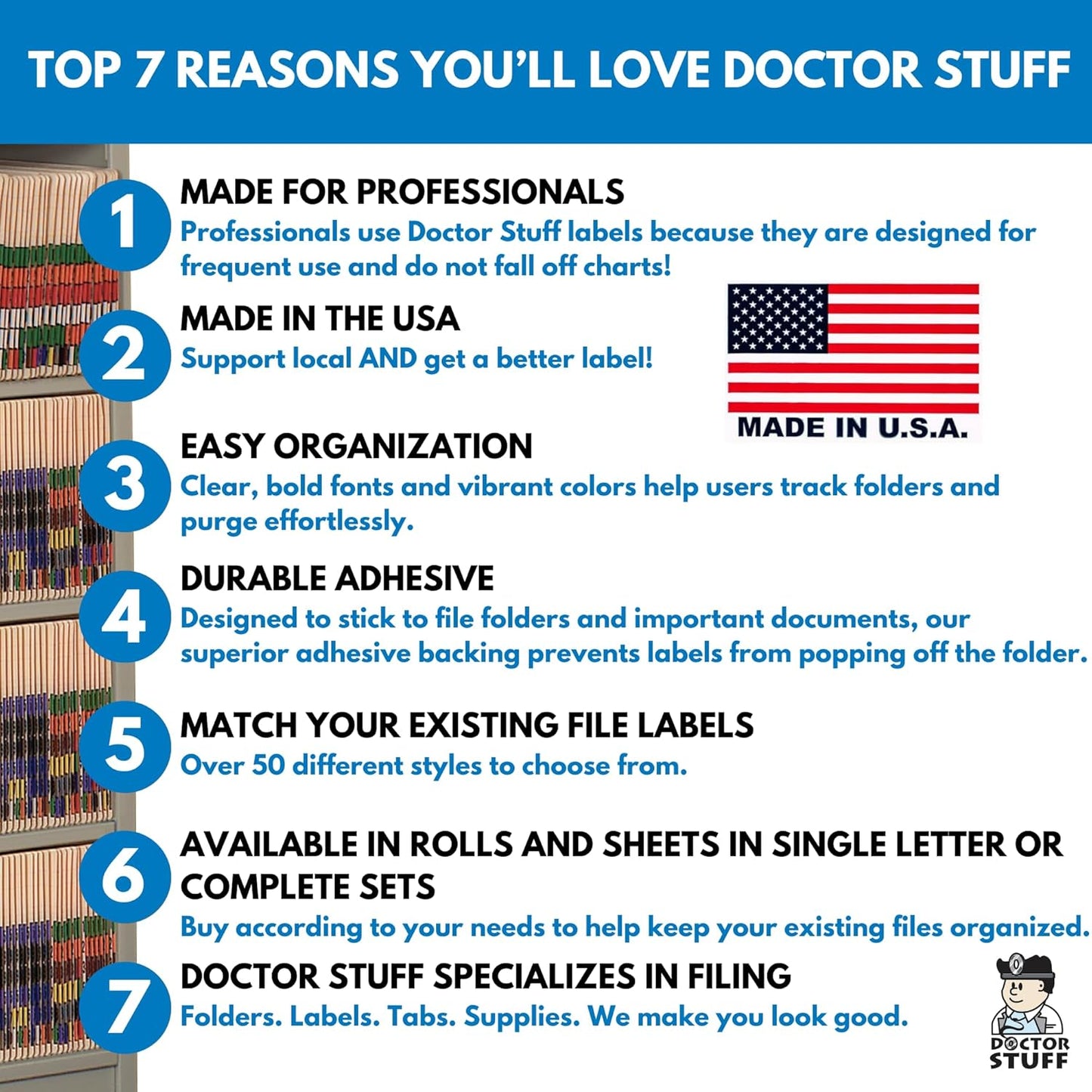 Doctor Stuff - File Folder Labels, Alphabet Letter C, Compatible with Smead BCCR/BCCS - TPAM Series, Orange, 1" x 1-1/4", 500/Roll