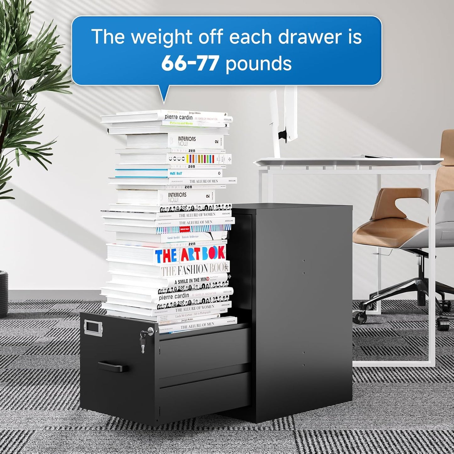 2 Drawer File Cabinet with Lock Vertical Filing Storage Cabinet Office Home Steel Vertical File Cabinets for Letter Size File Cabinet Locked,Assembly Required