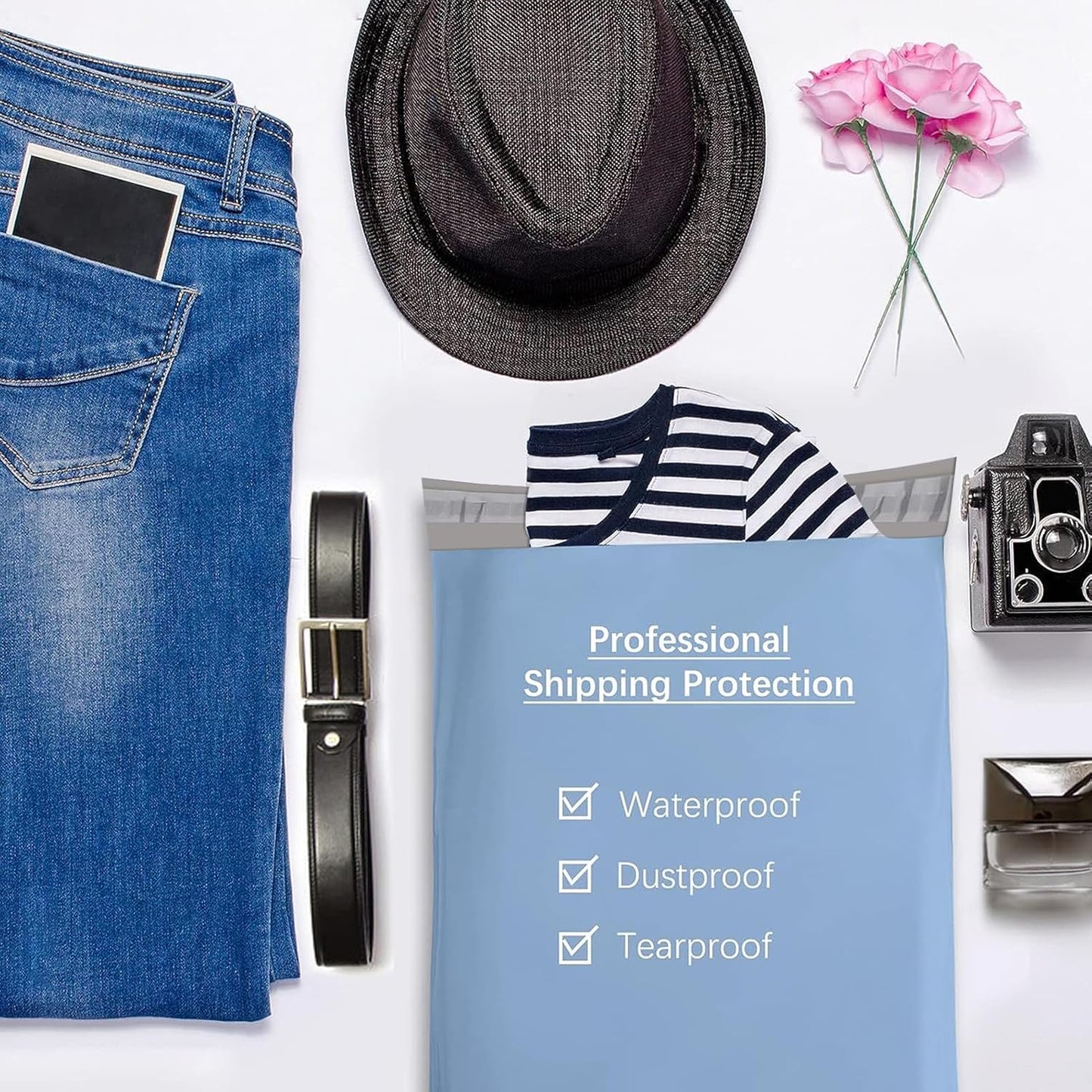 Metronic Poly Mailers 12x15.5 200 Pack, Medium Size Shipping Bags for Clothing, Strong Adhesive Mailing Bags, Tear-Proof Shipping Envelopes for Small Business, Boutique, Postal Bags Poly Bags in Blue