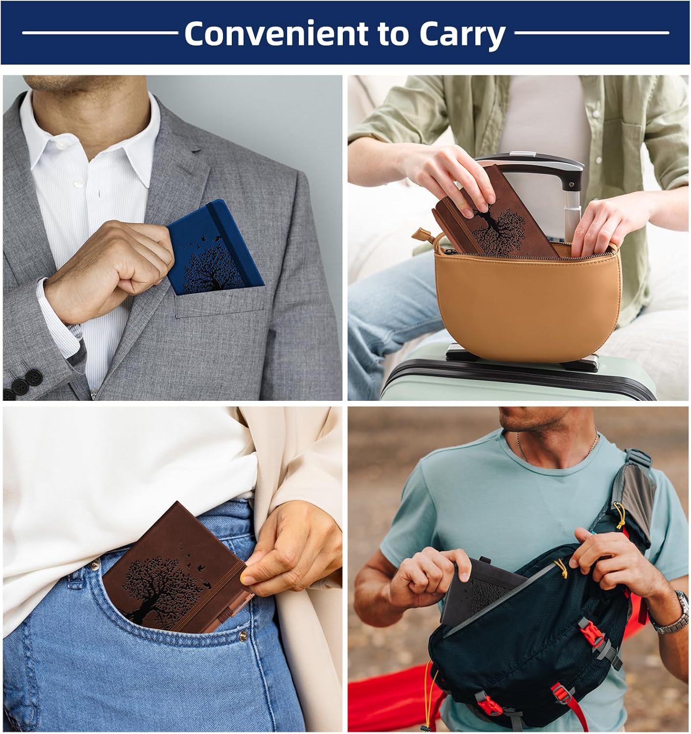 3 Pack Pocket Journaling Notebooks, A6 Small Notebook For Note Taking Journaling Notebooks Journals For Writing Mini Note Pads With Pen Holder 120 Pages 100 GSM Thick Paper