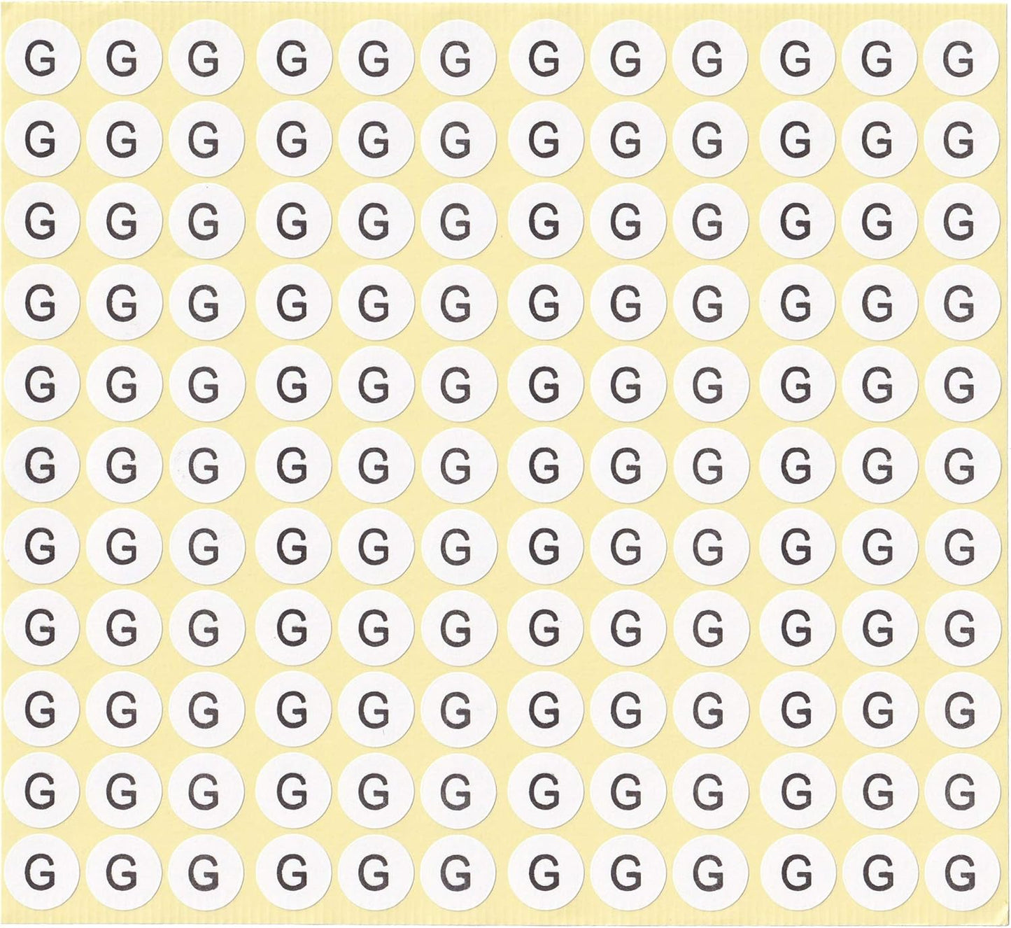 dealzEpic - Alphabet Stickers of The Letter G - Small Round Paper Self-Adhesive Peel and Stick Letter Labels - Set of 15 Sheets