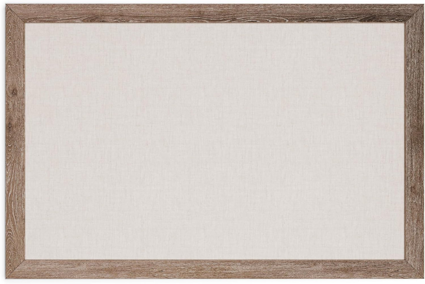 U Brands Linen Bulletin Board, 36" x 24", Rustic Wood Style Frame, Industrial Grade Pinning Surface